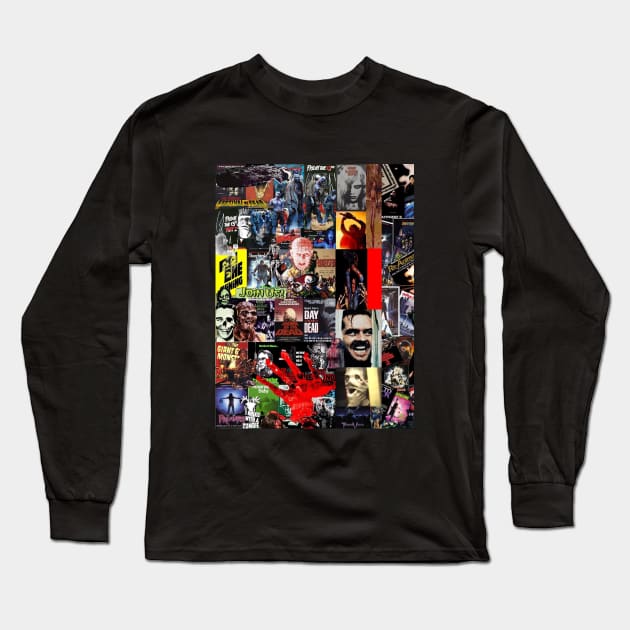 Horror Movie Collage Long Sleeve T-Shirt by Premium Nation